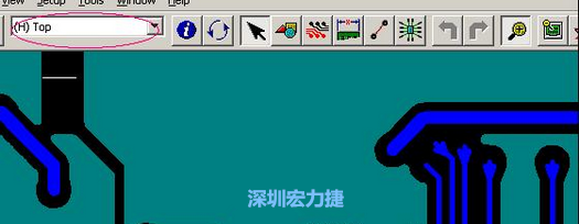 如果圖形像下圖一樣無法顯示鉆孔，只須圖（186）將紅色圈住的活動(dòng)層改為當(dāng)前顯示層即可。