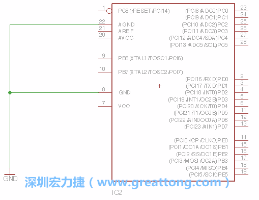 排針的用途是連接微控制器的輸出和輸入，它提供了一個(gè)平臺(tái)給焊線和針腳。