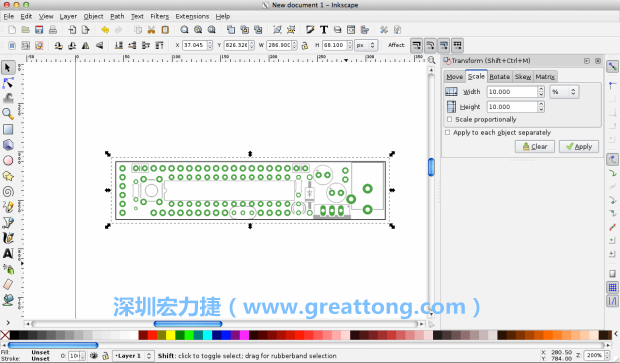 首先，你需要取得電路板設(shè)計圖的PNG圖檔，才能在上面進(jìn)行繪制。這件事做起來比用說的難上許多，而其中一種方法如下所示（我們會先假設(shè)你正在使用Inkscape向量繪圖工具）。