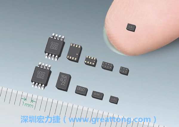 常規(guī)IC與WLP制作的封裝設(shè)計(jì)元件，尺寸有極大的差異，WLP僅需晶粒尺寸就有相同的電氣特性。